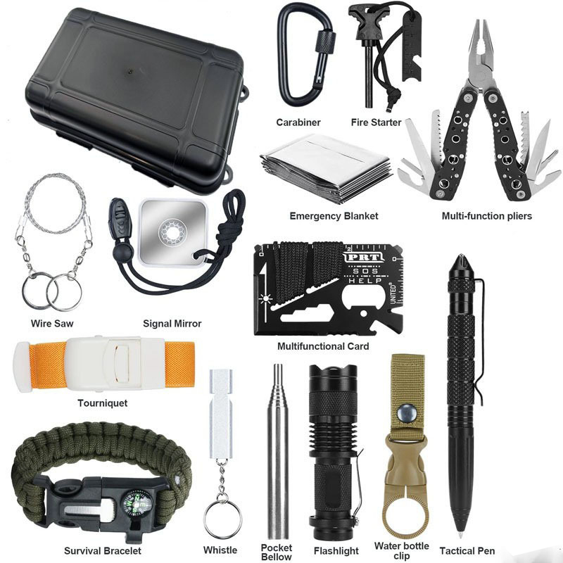 Outdoor Adventure Hunt - Hongrui DIY Kompaktes Tragbares Stoßfestes Überlebensausrüstungs-Notfallwerkzeugset