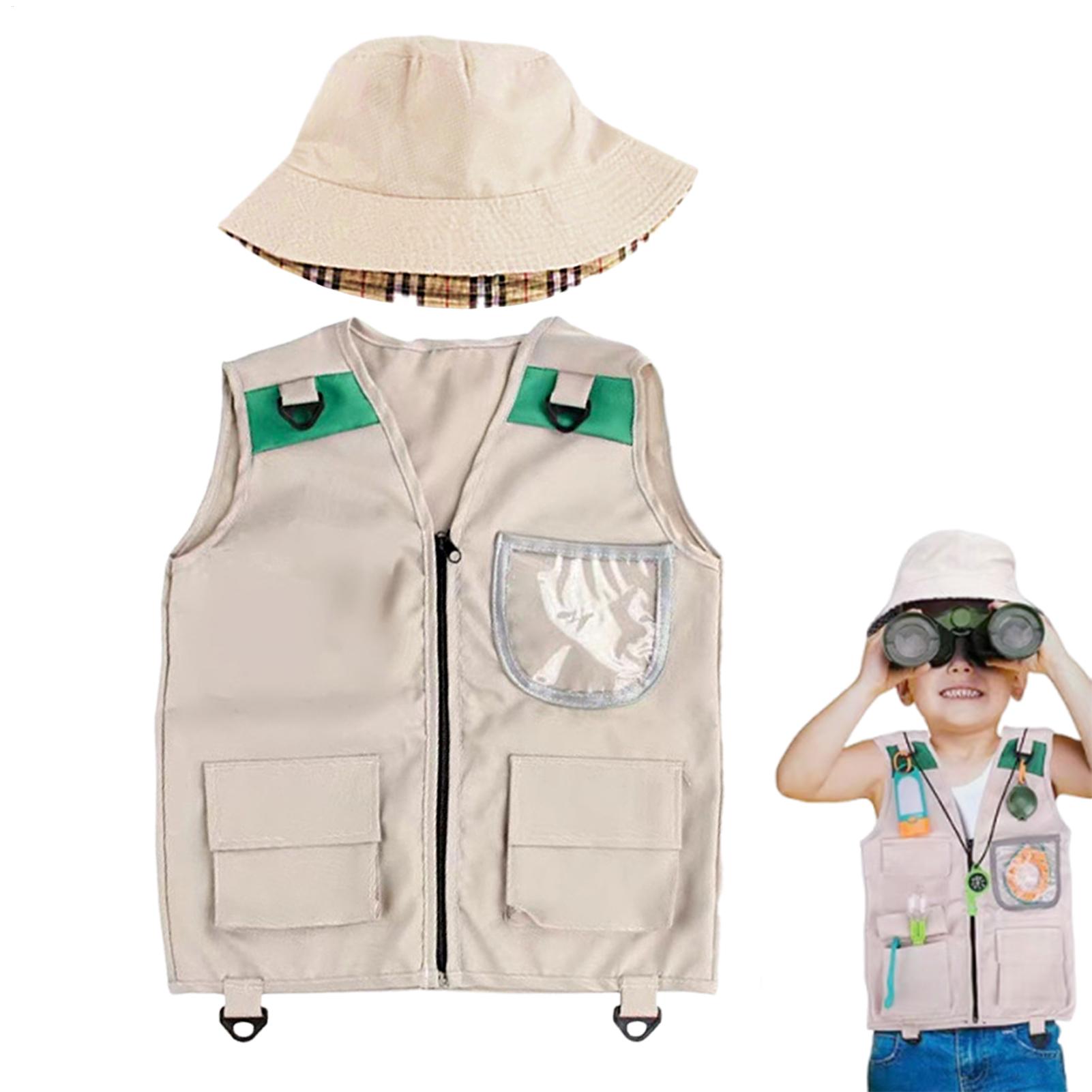 Outdoor Adventure Girl - Safari Kinder Outdoor-Entdecker-Set, Cargo-Weste und Hut-Set,