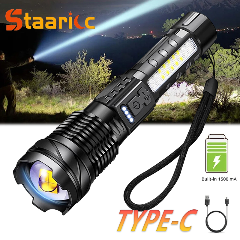 Outdoor Adventure Camp - Leistungsstarke XHP50 LED-Taschenlampe, wasserdicht, 18650 Taschenlampe