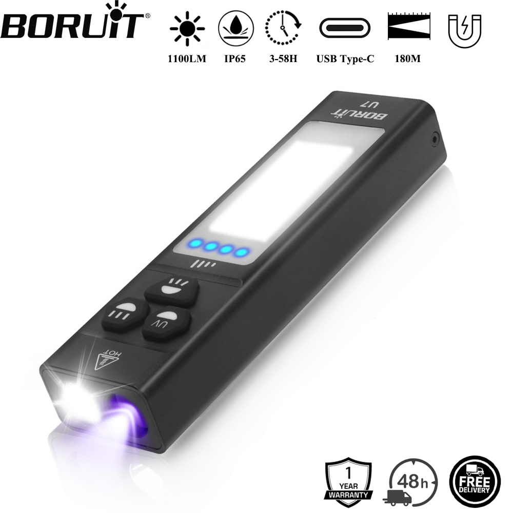 Outdoor Adventure Camp - BORUiT U7 UV-LED-EDC-Taschenlampe, 1100 lm, Typ