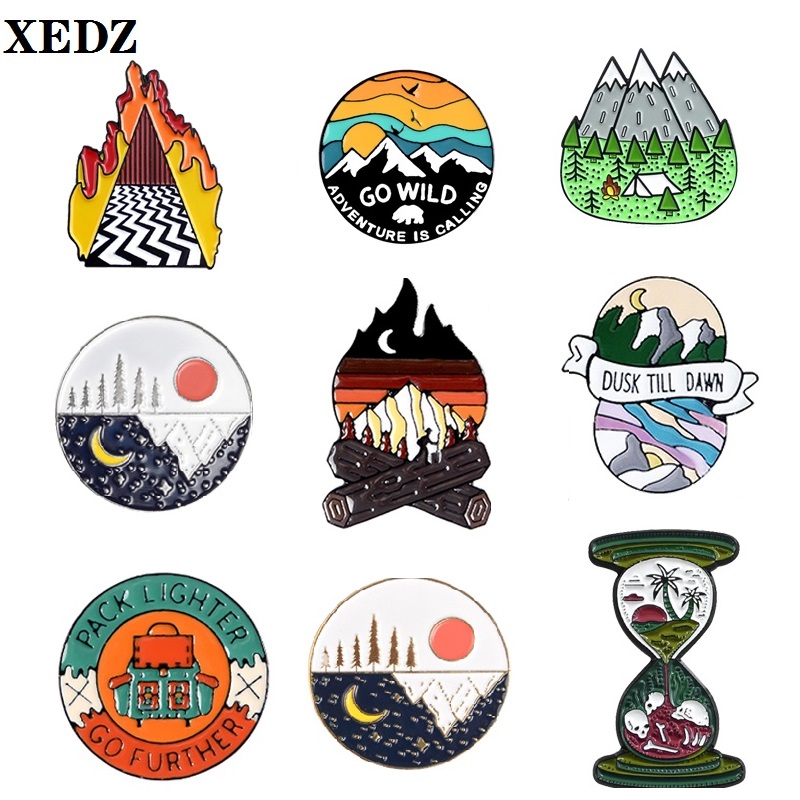 Outdoor Adventure Friends - Outdoor Abenteuer Pins Serie Treiben Picknick