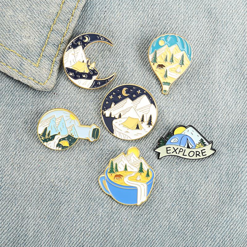 Outdoor Adventure Friends - Camping Abenteuer Emaille Pins benutzer definierte