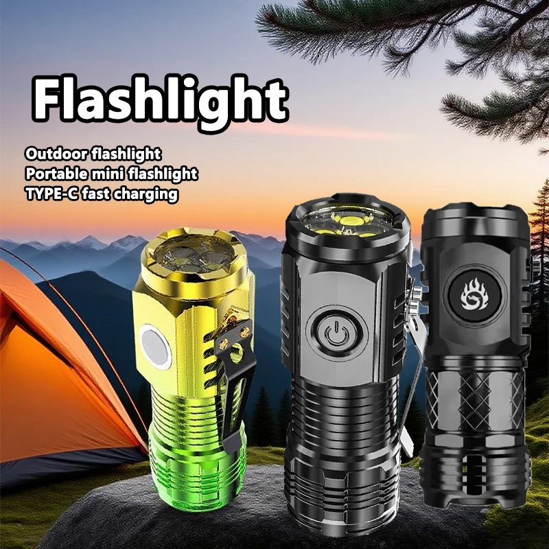 Outdoor Adventure Camp - Superhelle MINI-LED-Taschenlampe, wiederaufladbar, Angelbeleuchtung, Laterne, leistungsstarke