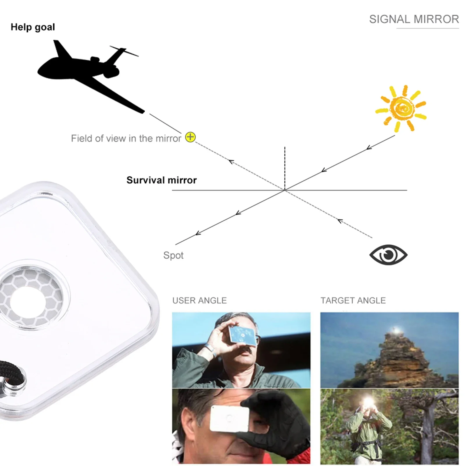 Multifunktion ales Überlebens- – Signal Mirror Rescue Bewertung und Preis